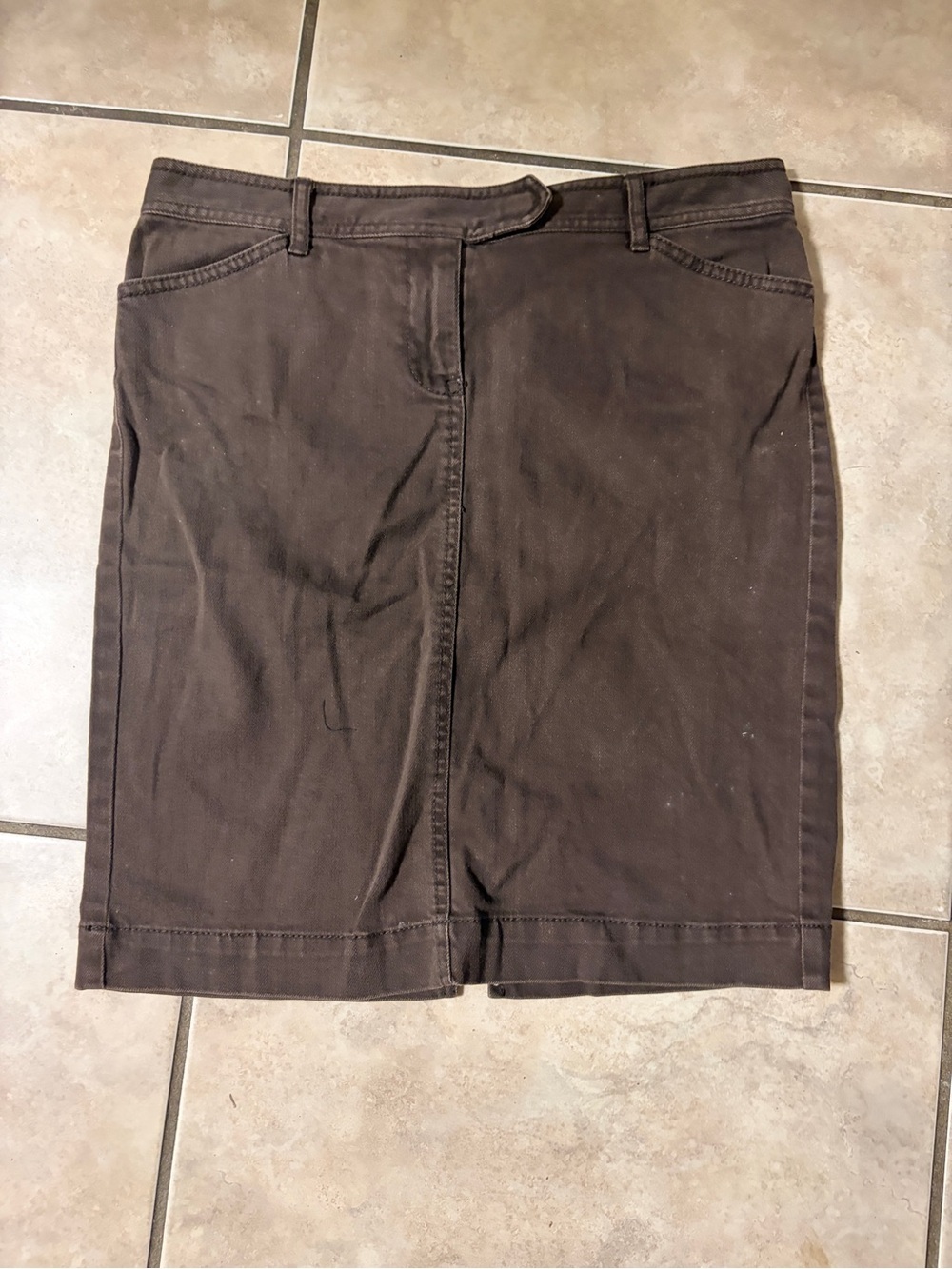 LOFT Dark Brown Pencil Skirt